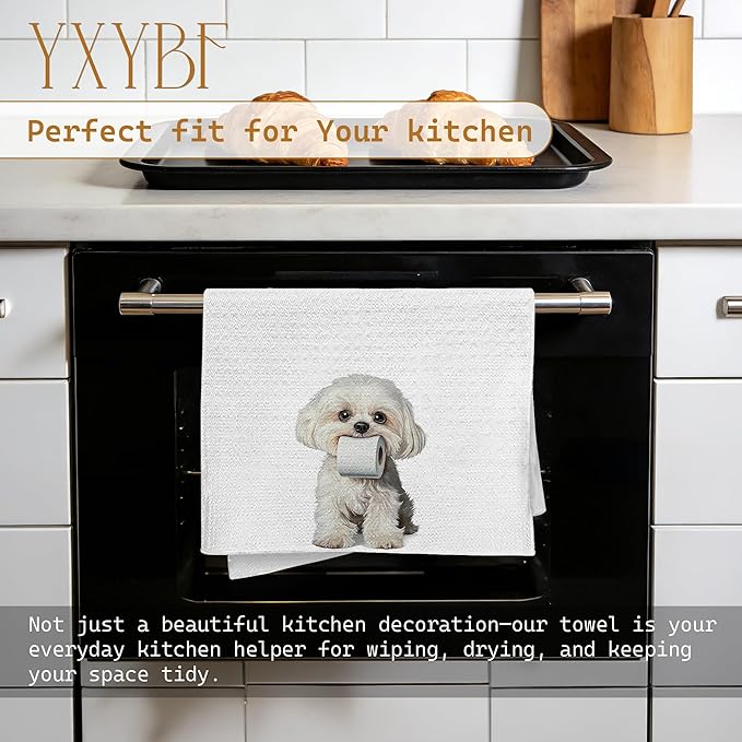 Funny Maltese Hand Towels for Bathroom Washroom Decor 16x24 Inches, Maltese Gifts for Women Men, Dog Lovers Mom Dad Gifts Bathroom Hand Towels Decorative