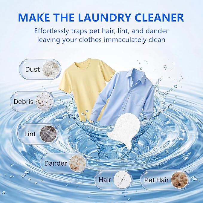 Pet Hair Remover for Laundry,Reusable Dog & Cat Hair Catcher for Washing Machine & Dryer,Effectively Removes Fur,Lint and Dander from Bedding,Clothes(8Pcs White)