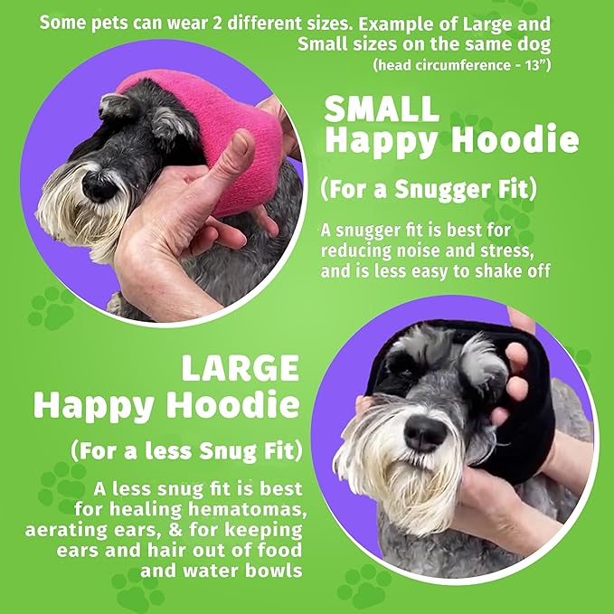 Happy Hoodie The Original Dog & Cat Calming Band - American Brand - Anxiety Relief/Noise Protection-Grooming-Thunder-Fireworks (Small, Purple) - Since 2008