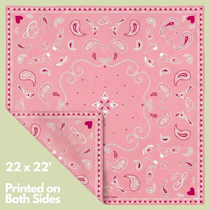 The Peacock Crew Premium Soft Cotton Bandanas Pack for Men and Women Paisley 22 x 22 inches