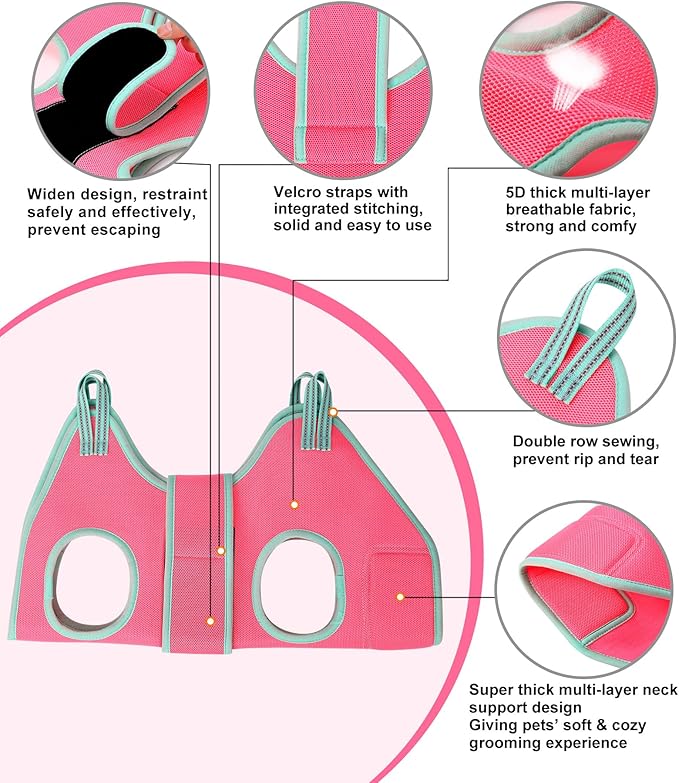 Kkiimatt Dog Grooming Hammock, Medium Hanging Harness Holder Hanger for Nail Clipping,Nail Trimming Hammock,Dog Sling Restraint with Thick Fabric Neck Support for Claw Care