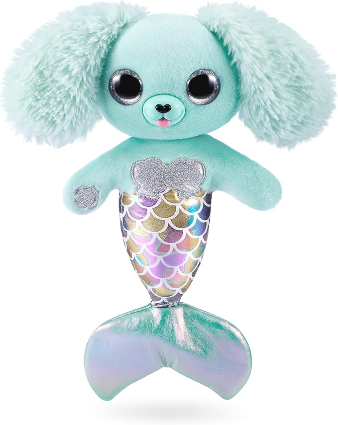 Pets Alive Furmaids by ZURU Mermaid Plush Interactive Lights Sounds Girls Toy (Green Puppy)