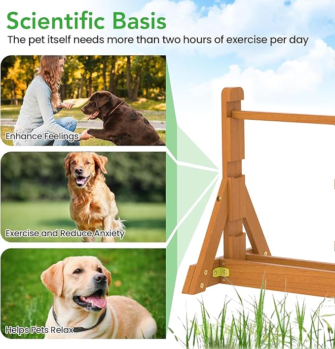 SuniBoxi Dog Agility Set, Wooden Dog Agility Jumps & Dog Hurdles,Dog Agility Equipment, Dog Agility Course,Dog Agility Course Backyard Set,Obstacle Course for Dogs,Dog Hurdles Training Equipment