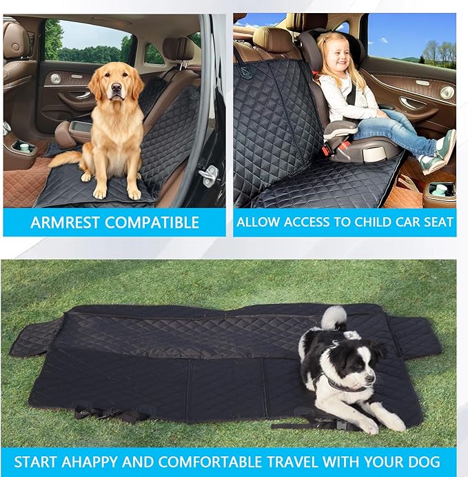 Dog Car Seat Cover for Back Seat Pet Cover for Dogs Waterproof Car Seat Protector Bench Seat Cover, Scratchproof Nonslip Durable Car Seat Covers for SUV,Truck &Cars(Standard Size:52W*48L)