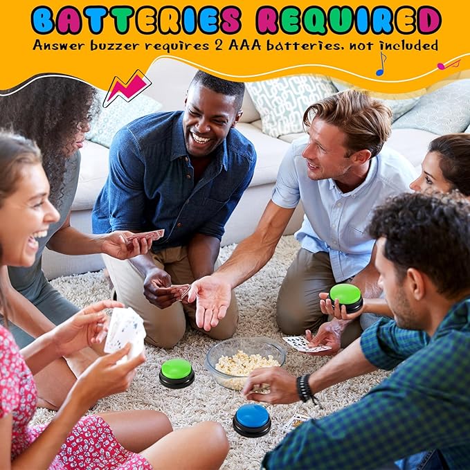 Honoson 8 Pieces Recordable Answer Buzzers Button for Trivia Games Show Buzzers Recording Buttons Gifts for Classroom Team(Blue,Green Color)