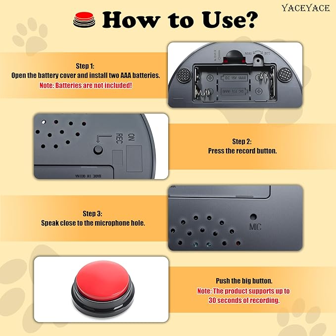 Dog Buttons for Communication, 8Pcs Colorful Talking Buttons for Dogs or Pets, Button for Dogs to Communicate, Pet Training