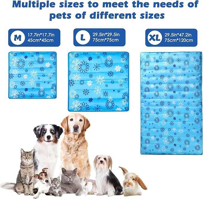 Dog Cooling Mat, Pet Washable Non-Toxic Summer Dogs Cats Cooling Pads Sleeping Kennel Mats Cool Ice Blanket for Indoor & Outdoor Dog Beach Essentials Gray 29.5 * 29.5IN