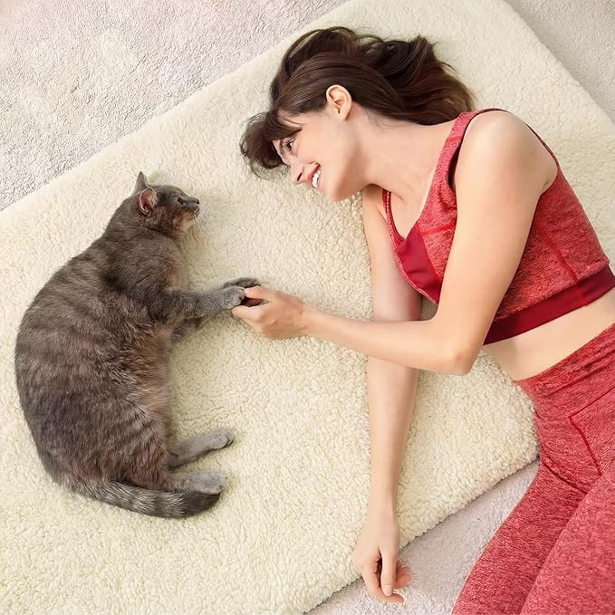 Large Self Heating Cat Dog Pad Mat 59''x27.5'' Non Electric Jumbo Washable Heated Thermal Sleeping Blankets for Adult Pet Bed Gifts Safe Use Indoor Outdoor Camping Furniture