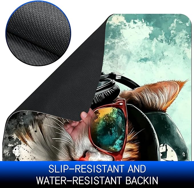Dog Food Mat, 15.7" x 23.6" Absorbent Pet Feeding Mat for Food and Water, Waterproof Diatom Mud Pet Placemat with Non-Slip Rubber Backing, Cat Bowl Mat for Floors - Earphone Operation