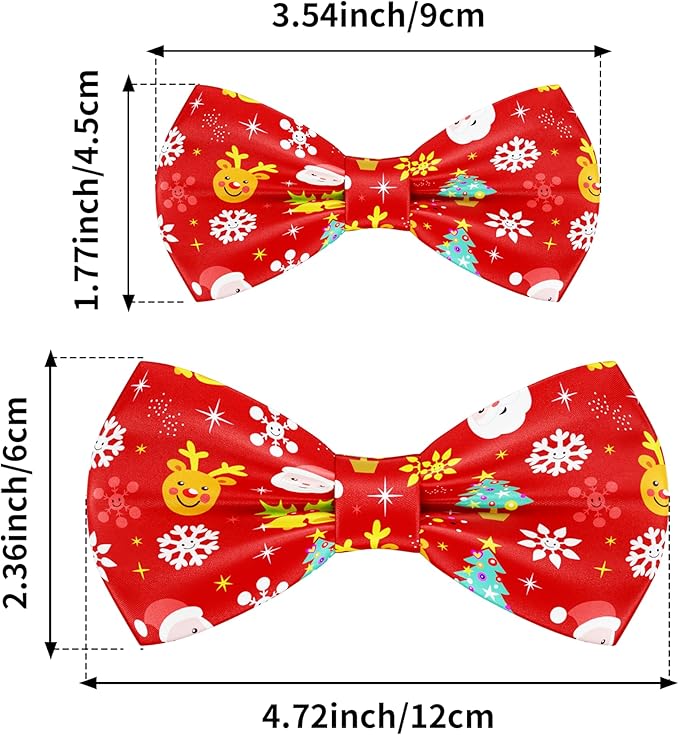 PET SHOW 10 Pack Christmas Big Dog Bow Ties for Large Medium Dogs Sliding Collar Attachments Xmas Tree Bowties Santa Bowknots Holiday Party Pet Grooming Accessories(Large)