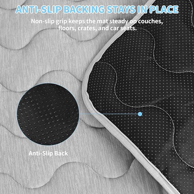 Dog Cooling Mat Self Cool Pad for Dogs and Cats, Washable Portable Pet Sleeping Pad for Summer Size 27.6" x 19.7"