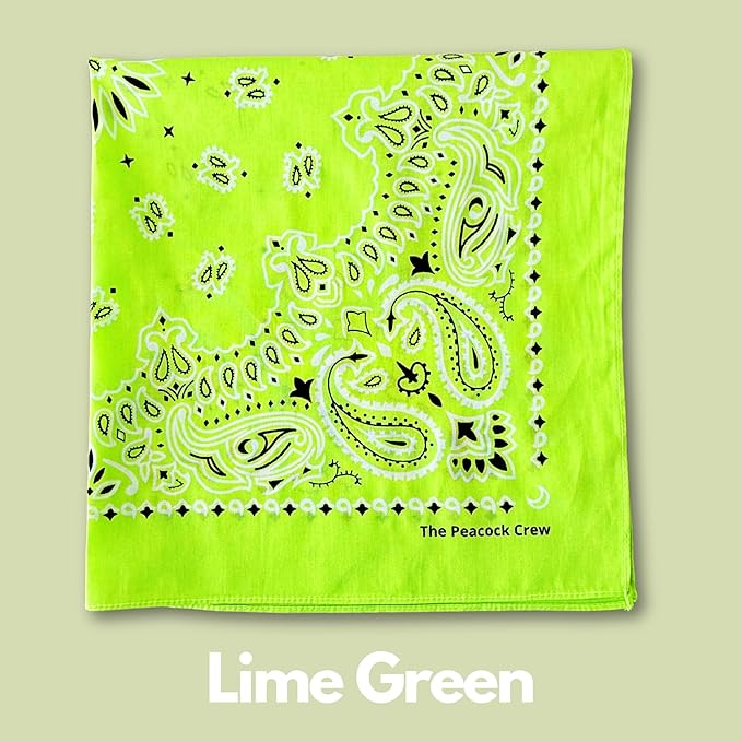 The Peacock Crew Premium Soft Cotton Bandanas Pack for Men and Women Paisley 22 x 22 inches