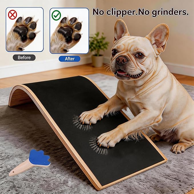 Dog Scratch Board with Mini Dog Nail File Board, Curved Dog Nail Scratch Board Set for Easy Dog Nail Trimming, Alternative to Dog Nail Clippers and Dog Nail Grinders