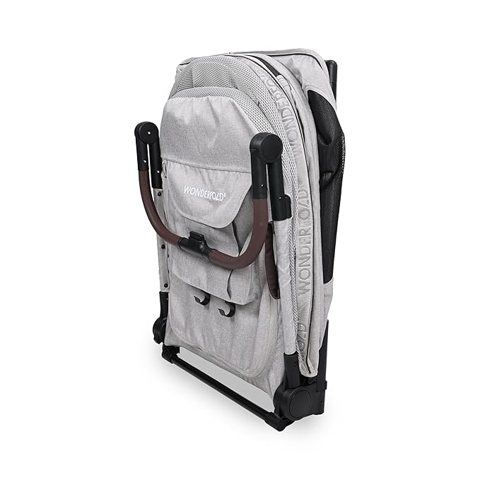 WonderFold PF Luxury FlatFold Pet Stroller Designed for Comfortable Elevated Everyday Walks - Gray, Large (Up to 99 lbs)
