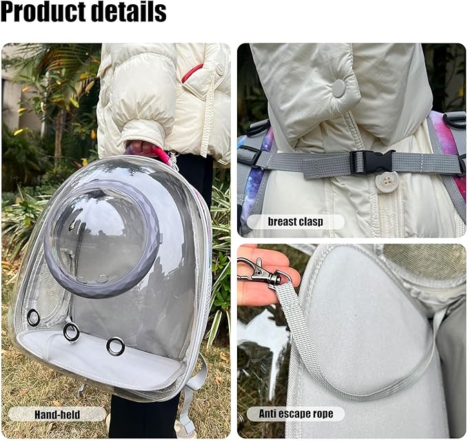 Galaxy Blue Cat Bubble Backpack,Back Expandable cat Backpack with Clear Window -Space Capsule Cat Carrier for Kitten Bunny Small Puppy Vet and Outdoor Adventure(Galaxy Blue)