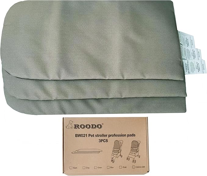 ROODO Pet Stroller Mat for Dogs, Cushion Inner Pad, Exclusive Use, Original, Replaceable, Easy to Clean, Set of 3 pc (Cationic Ash)