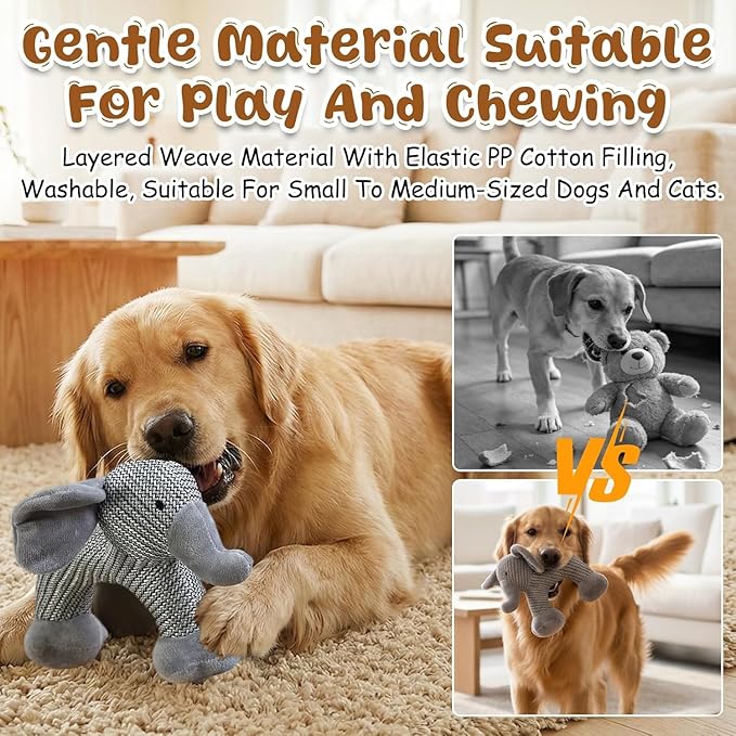 Pet Lori Linen SafariCompanions Dog Toys, Sturdy Linen Fabric, Indestructible Stuffed Toy for Small Medium Dogs (Monkey)