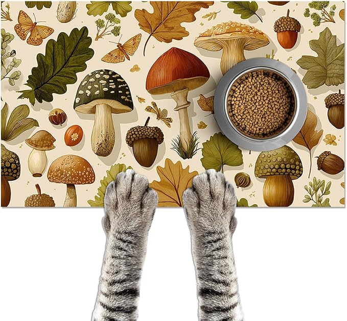 HOMETITUTE 24x16 inch Non Slip Dog Food Mat Pet Bowl Placemat for Food and Water Puppy Feeding Mat Small Dog Bowl Mats Cat Food Mat Easy Clean Feeding Mats for Small Pets