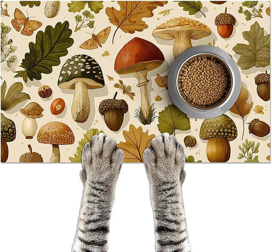 HOMETITUTE 24x16 inch Non Slip Dog Food Mat Pet Bowl Placemat for Food and Water Puppy Feeding Mat Small Dog Bowl Mats Cat Food Mat Easy Clean Feeding Mats for Small Pets
