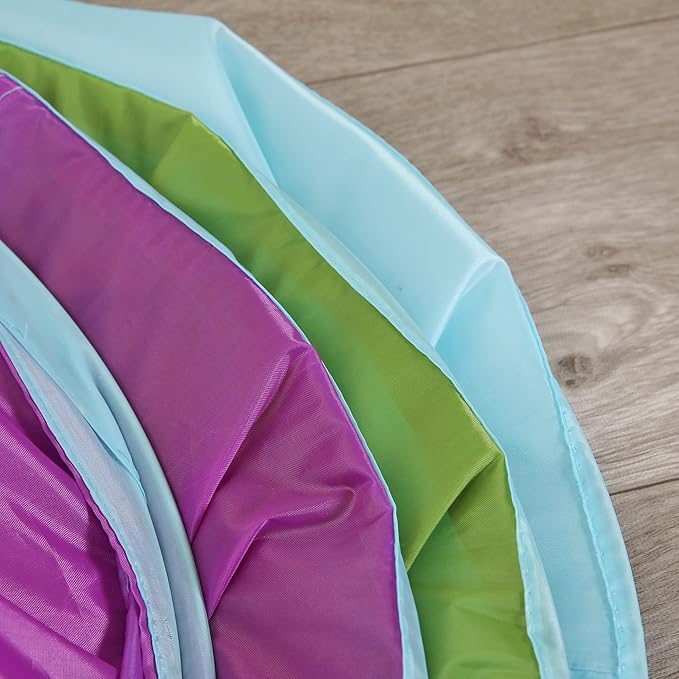 Crawling Kids Play Tunnel [ Pop Up Portable Rainbow Tunnel ] for Children, Toddlers, Boys & Girls, Pet, Dogs & Cats, Indoor & Outdoor Toys (Purple, Blue, Green)