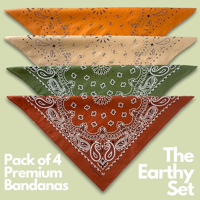 The Peacock Crew Premium Soft Cotton Bandanas Pack for Men and Women Paisley 22 x 22 inches