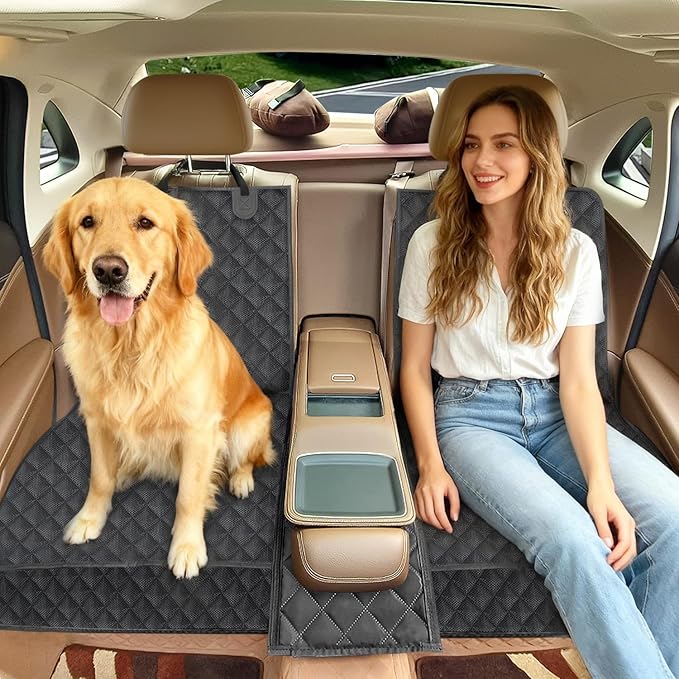 Dog Car Seat Cover for Back Seat Pet Cover for Dogs Waterproof Car Seat Protector Bench Seat Cover, Scratchproof Nonslip Durable Car Seat Covers for SUV,Truck &Cars(Standard Size:52W*48L)