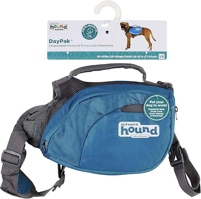 Outward Hound DayPak Blue Dog Saddleback Backpack, Large