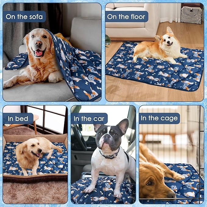 Cooling Mat for Dogs XLarge Blanket | Premium Lightweight Pet Blanket Bed Cover for Dogs, Cat | Dog Cooling Pad Furniture Protector Couch Sofa Floor| Machine Washable Pet Blanket, 60''x80''