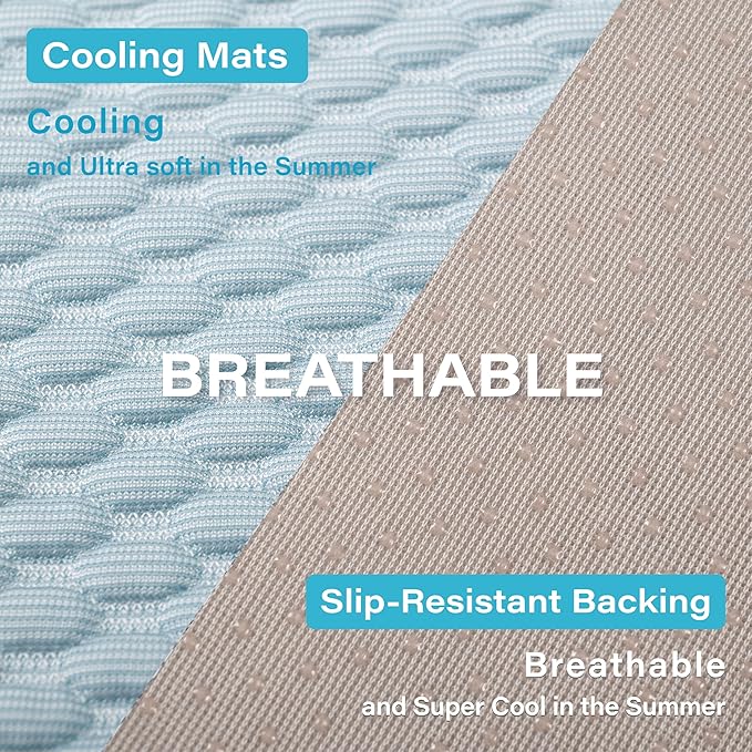 MICROCOSMOS Pet Cooling Mat & Sleeping Pad- Breathable Bubble Surface, EZ Clean. Keep Cooling for Pets, Kids and Adults in Summer.(BlueWhite, 59" x 40")