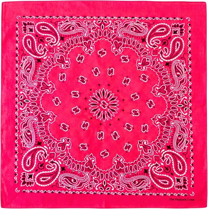 The Peacock Crew Premium Soft Cotton Bandanas Pack for Men and Women Paisley 22 x 22 inches