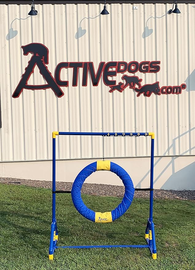 ActiveDogs Endurance Agility Agility Competition Tire Jump PVC Frame for Dog Agility Tunnel Equipment Indoor or Outdoor use (Standard Tire)