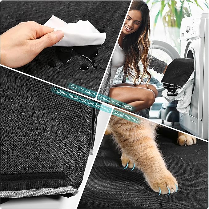 Dog Car Seat Cover Compatible with Volvo XC40 XC60 S60 S90 Back Seat Accessories, Waterproof Pet Bench Backseat Covers with Non-Slip Backing - 2026 New