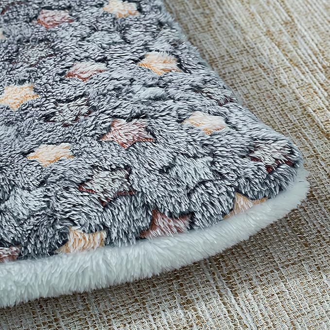 Cat Beds for Outdoor Cats:Flannel Cat Blanket for Indoor Cats,Self Warming Mat Soft and Comfortable,Crate Pads for Small Dog for Sleeping,Machine Washable (D, 15" x 22")
