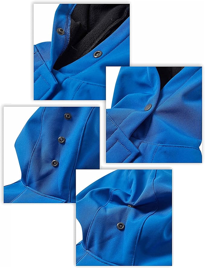 Blueberry Pet 22" Waterproof Dog Softshell Jacket, Hooded Raincoat and Windbreaker with Leash & Harness Hole, Dazzling Blue, Outdoor Rain Gear for Dogs