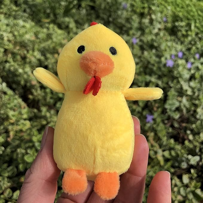 Glow Pups Chicken Dog Toys with Squeaker, Promotes Mental Stimulation, Soft Plush Dog Toy Material, 3" X 2", Cute Design, Relieves Boredom, 3 Pack of Replacement Chickens