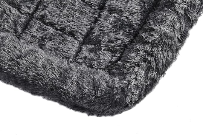 MidWest Homes for Pets QuietTime Dog Bed - Gray Faux Fur Bolster, Ultra-Soft and Machine Washable, Fits 42-Inch Crates and Carriers, for Large Breed Dogs