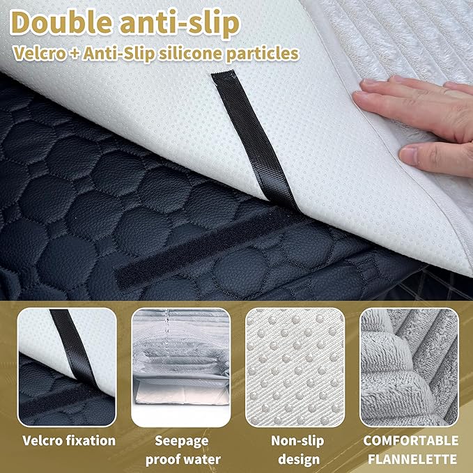 Backseat Dog Bed for Car Back Seat, Dog Mat for Car Backseat Pet Bed Mat, Non-Slip Travel Pet Mat, Fit for Backseat Extenders and Trucks Suvs (Grey, 27.5x55 Inch)