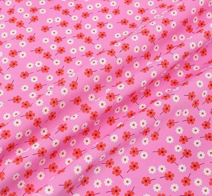 ARING PET Girl Dog Bandanas, Cute Summer Pink Daisy Floral Pet Bandana Scarf Triangle Bib for Small Medium Large Female Dogs Cats, Puppy Kerchief for Daily Wear Walks Party Photos-L