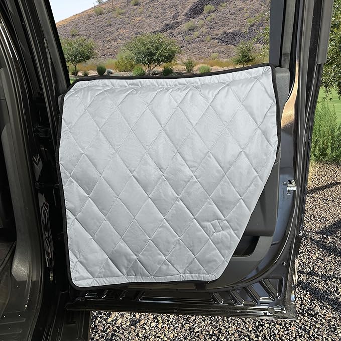 4Knines Car Door Protector for Dogs – Heavy-Duty Cover Shields Vehicle Interior from Scratches, Dirt & Drool – Waterproof Car Door Cover – Ideal for Pet Owners - XL (Gray)