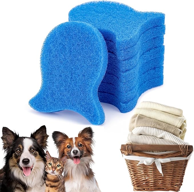 Pet Hair Remover for Laundry,Reusable Dog & Cat Hair Catcher for Washing Machine & Dryer,Effectively Removes Fur,Lint and Dander from Bedding,Clothes(8Pcs Blue)