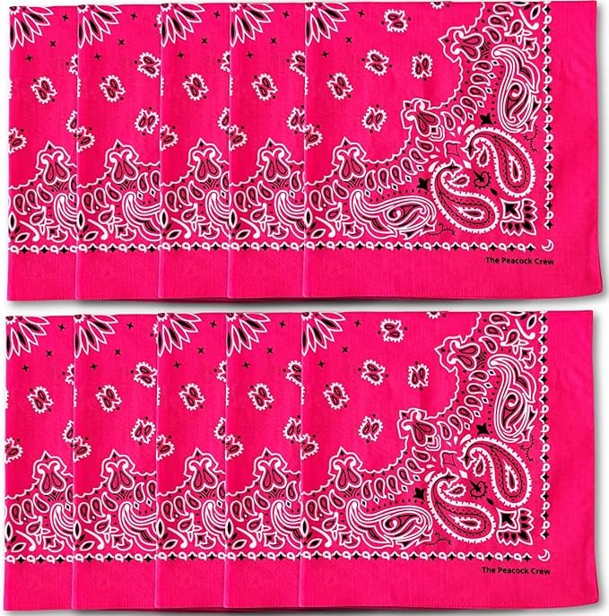 The Peacock Crew Premium Soft Cotton Bandanas Pack for Men and Women Paisley 22 x 22 inches