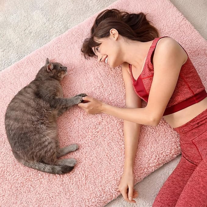 Large Self Heating Cat Dog Pad Mat 59''x27.5'' Non Electric Jumbo Washable Heated Thermal Sleeping Blankets for Adult Pet Bed Gifts Safe Use Indoor Outdoor Camping Furniture