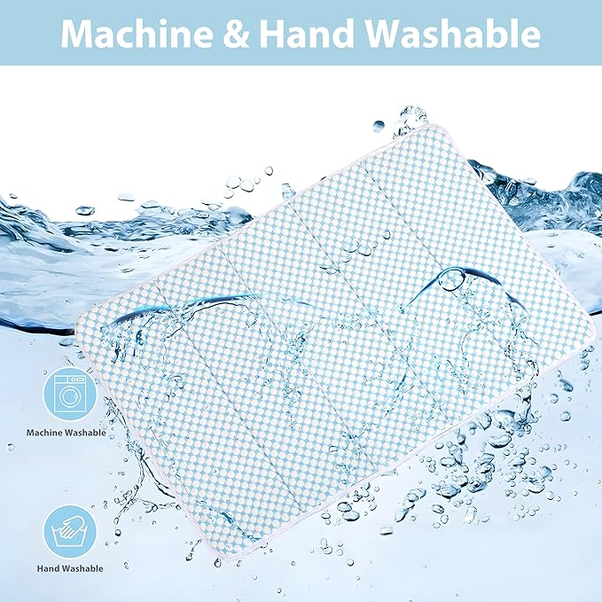 Dog Cooling Mat for Large Dogs - 47x29 Orthopedic Memory Foam Pet Pad for Summer, QMAX>0.5, Washable Premium Comfort Crate Pad for Your Furry Companion, Blue