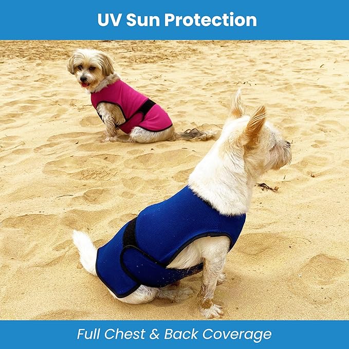 Dog Cooling Vest – Lightweight Evaporative Shirt with UV Protection for Small, Medium, and Large Dogs – Breathable Soft Fabric for Hot Weather (XL, Dark Blue)