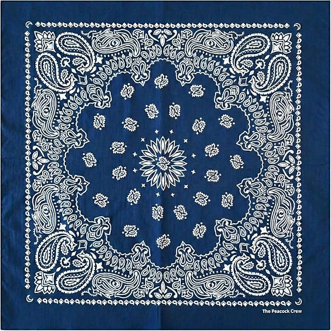 The Peacock Crew Premium Soft Cotton Bandanas Pack for Men and Women Paisley 22 x 22 inches