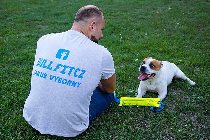 Bull Fit Dog Bite Tug Toy with 2 Strong Handles - Tough, Durable Fire Hose Dog Tug for Medium to Large Dogs - Ideal for Tug of War, Fetch, Puppy Training & Fun Interactive Play - Handmade Pull Toys