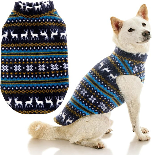 Gooby - Stretch Fleece Vest, Pullover Fleece Vest Jacket Sweater for Dogs, Reindeer Blue, 6X-Large