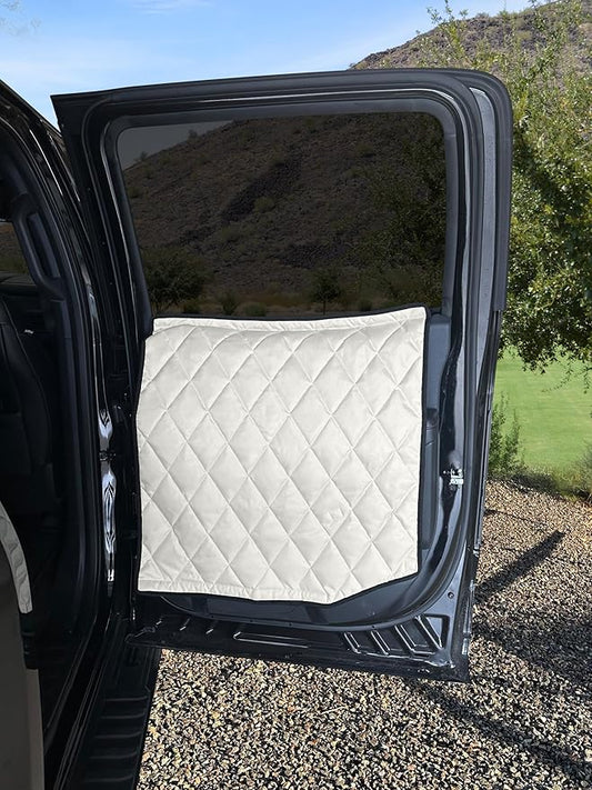 4Knines Car Door Protector for Dogs – Heavy-Duty Cover Shields Vehicle Interior from Scratches, Dirt & Drool – Waterproof Car Door Cover – Ideal for Pet Owners - XL (Tan)