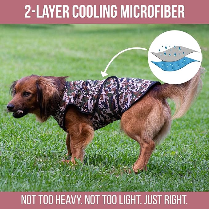 Dog Cooling Vest - 2-Layer Lightweight Performance - UPF50+ Full Coverage & Adjustable Fit for Small to Large Dogs (Green, Medium)
