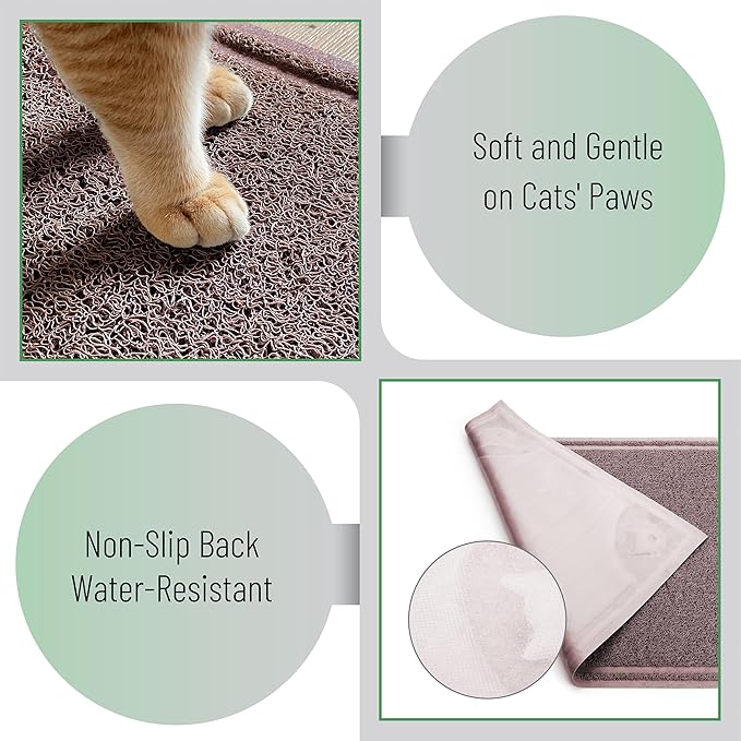 Mr. Pen- Large Cat Litter Mat, 23.5”X 35.2”, Brown, Trapping Mat for Litter Box, Cat Rug, Large